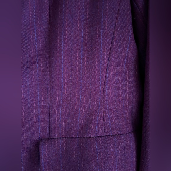 Vintage YVES SAINT LAURENT YSL fine wool pinstriped skirt suit size 40 medium 8 - Picture 6 of 16